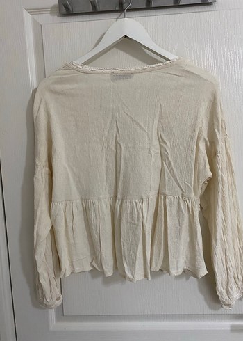 Keten dantelli bluz - Görsel 4