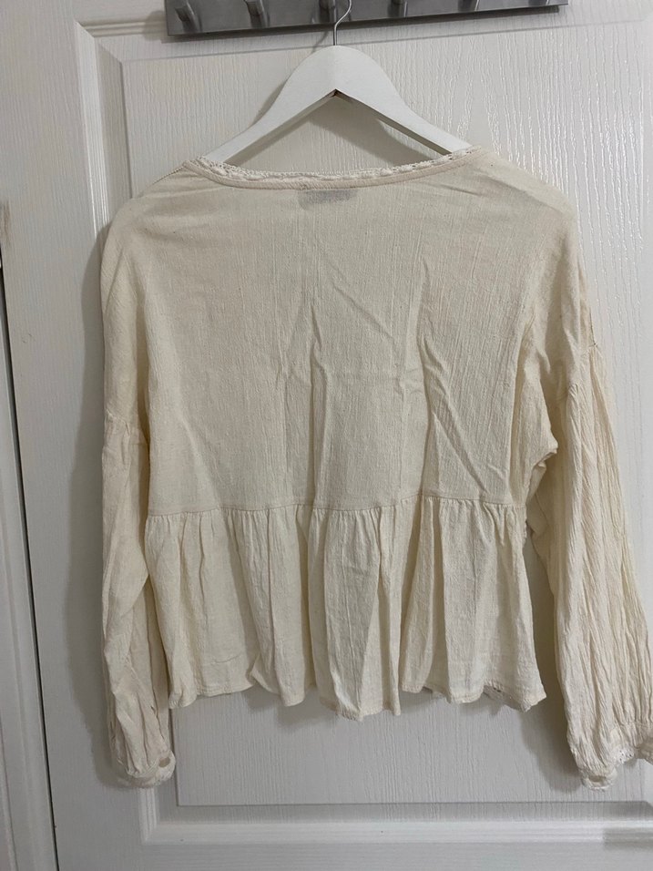 Keten dantelli bluz - Görsel 4