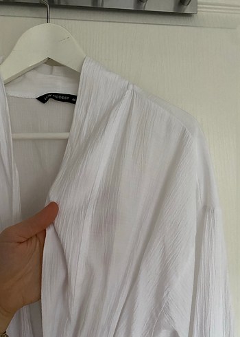 Kadın beyaz kimono - Görsel 4