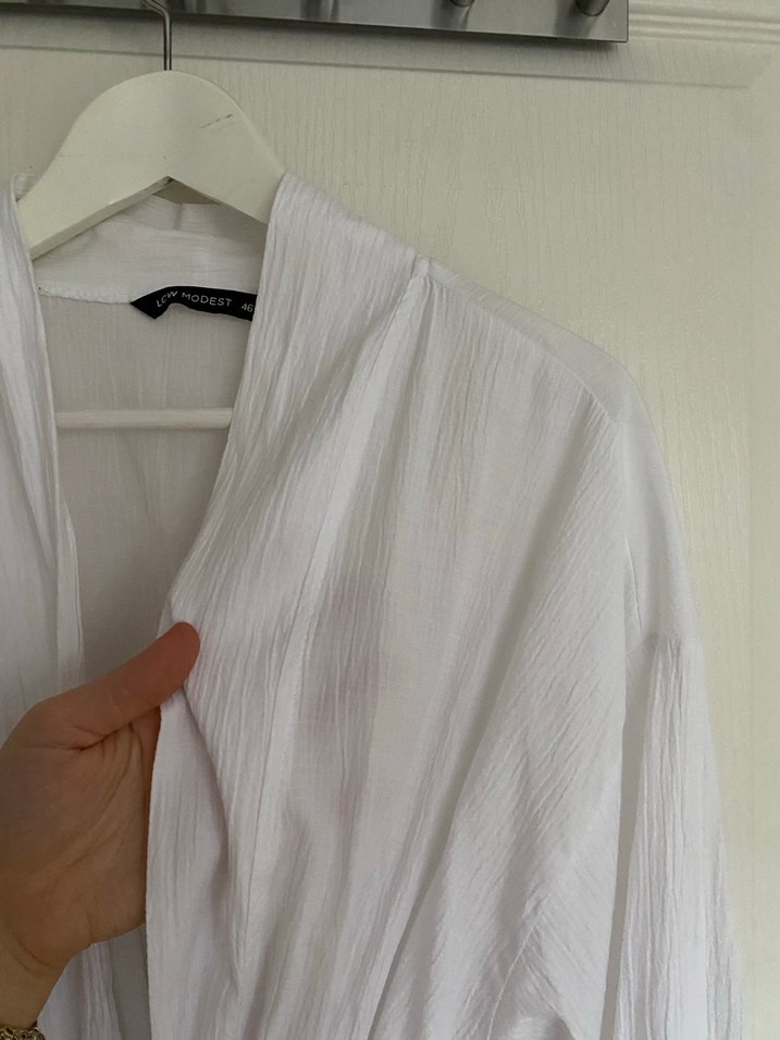 Kadın beyaz kimono - Görsel 4