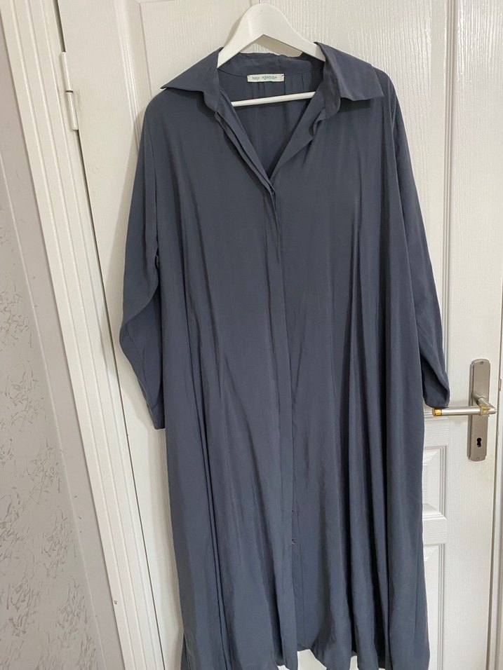 Tensel uzun gömlek elbise - Görsel 3