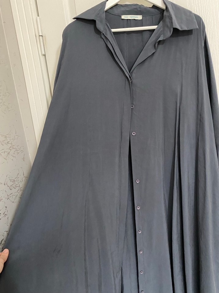 Tensel uzun gömlek elbise - Görsel 4