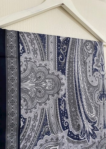 Etnik desen lacivert şal - Görsel 2