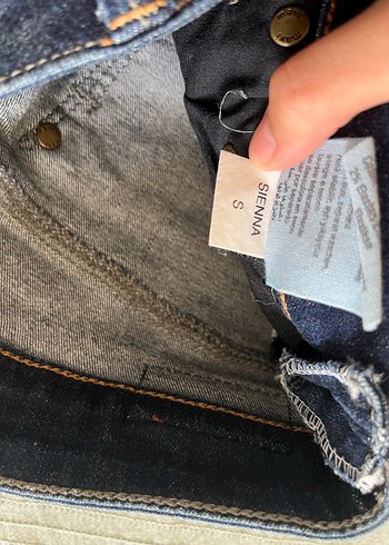 s Beden mavi Renk Mavi Kemer Detaylı Lacivert Denim Mini Etek