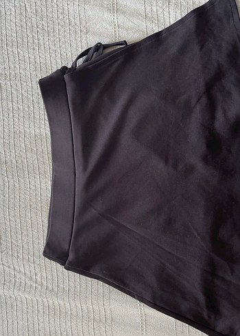 xs Beden siyah Renk Siyah Dalgıç Kumaş Mini Şort Etek