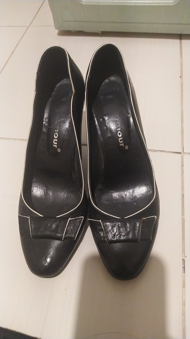 Klasik Siyah Kadın Stiletto Topuklu Ayakkabı Deri - Görsel 5