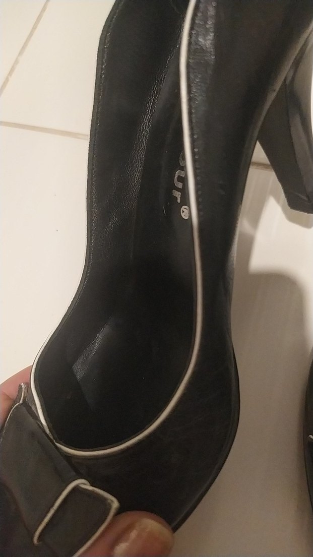 Klasik Siyah Kadın Stiletto Topuklu Ayakkabı Deri - Görsel 4