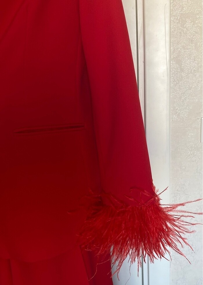 Özel Dikim Kırmızı takım elbise - Görsel 2