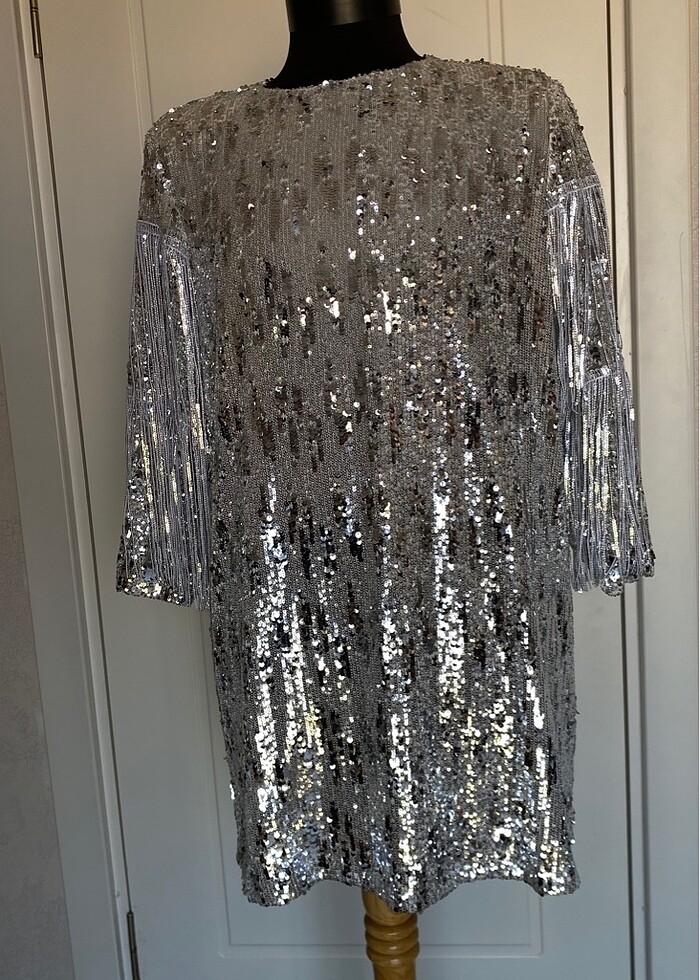 Gece Elbisesi Gümüş - Görsel 2