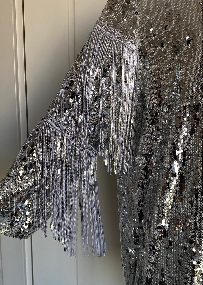 Gece Elbisesi Gümüş - Görsel 3