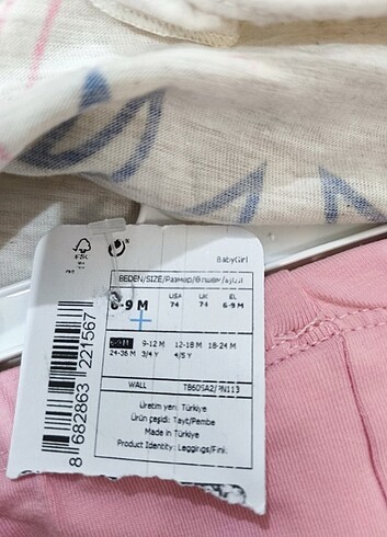 9 Ay Beden Kız bebek alt üst takım 1 yasa kadar uyumludur