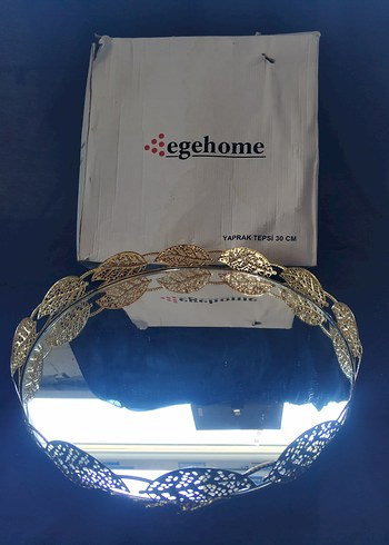 30cm Aynalı Gold Tepsi - Görsel 6