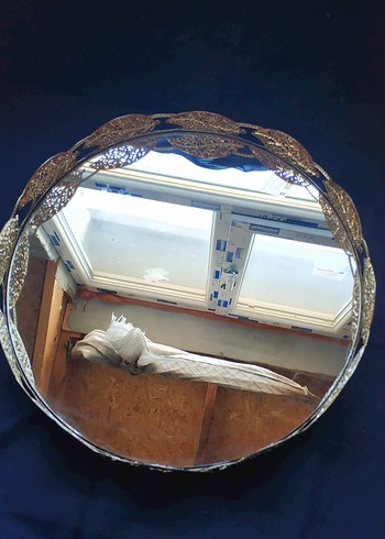 30cm Aynalı Gold Tepsi - Görsel 5