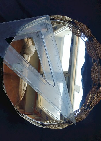 30cm Aynalı Gold Tepsi - Görsel 4