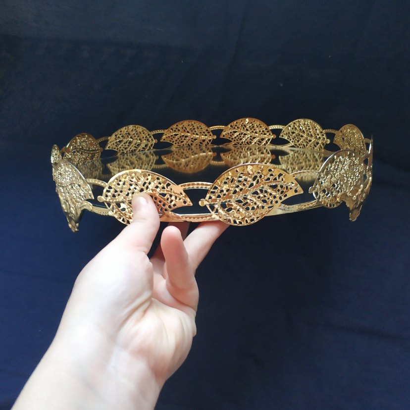 30cm Aynalı Gold Tepsi - Görsel 2