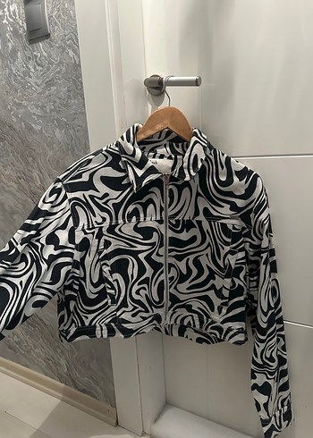 Zebra Desenli Kot Ceket