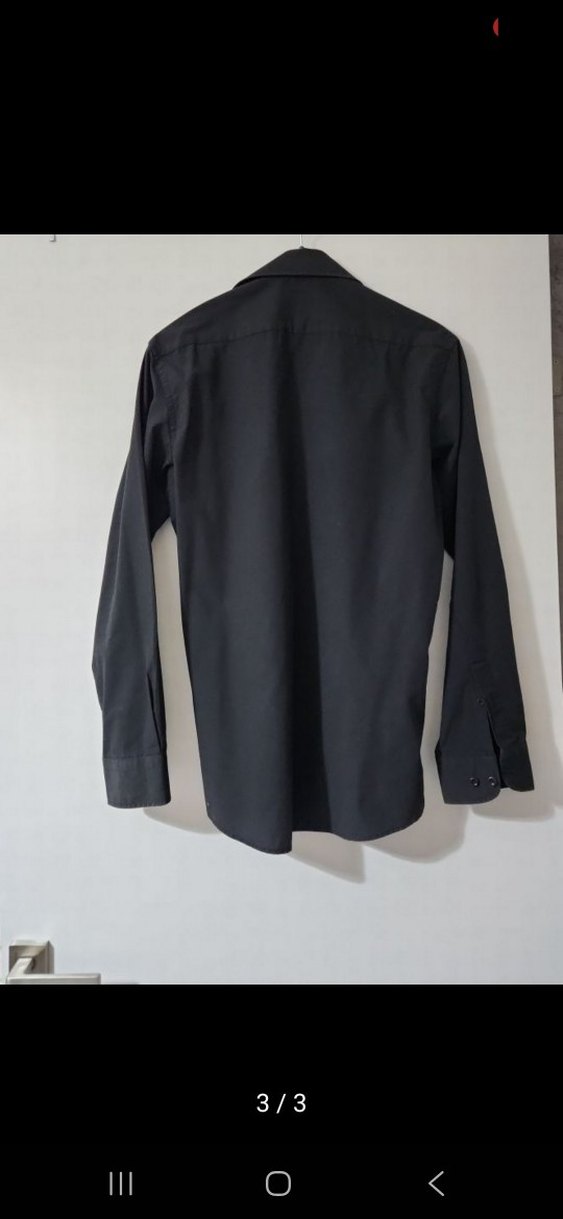 Siyah Uzun Kollu Erkek Gömlek - Görsel 3