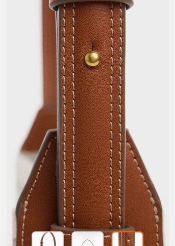 Bej Deri Kemerli Zebra Desenli Kadın Çanta - Görsel 3