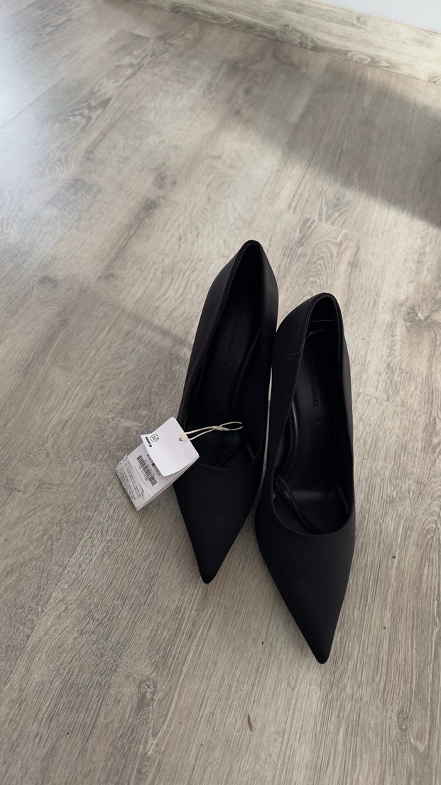 Siyah Minimalist Stiletto Topuklu Kadın Ayakkabı - Görsel 2