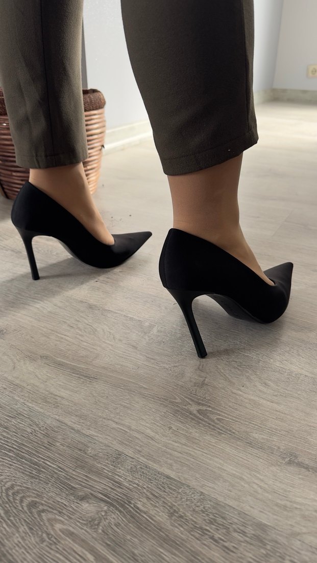 Siyah Minimalist Stiletto Topuklu Kadın Ayakkabı - Görsel 3