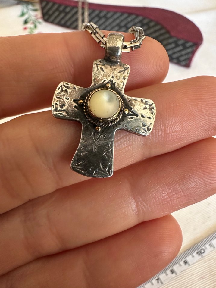 Vintage Bohem gümüş, altın detaylı hac - Görsel 2