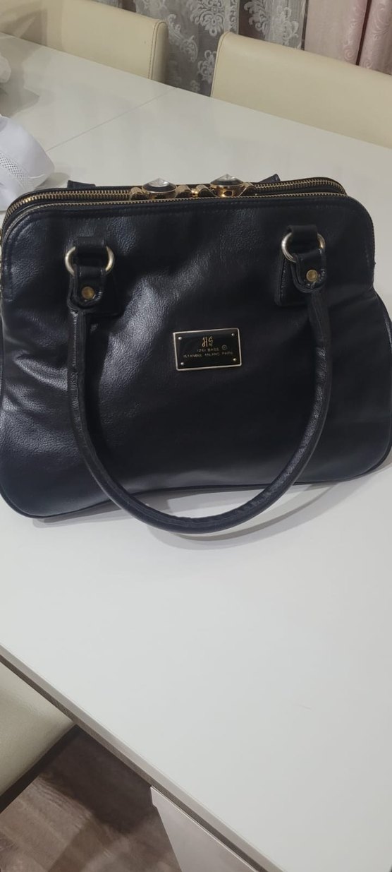 Siyah Parlak Deri Kadın Ofis Çantası hakiki deri - Görsel 2