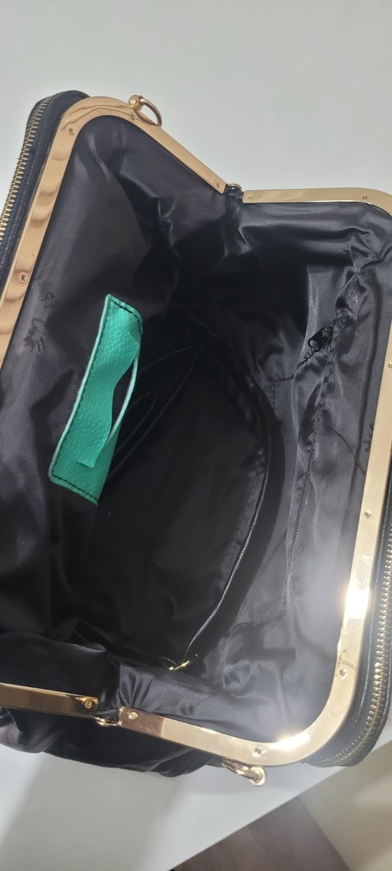 Siyah Parlak Deri Kadın Ofis Çantası hakiki deri - Görsel 4