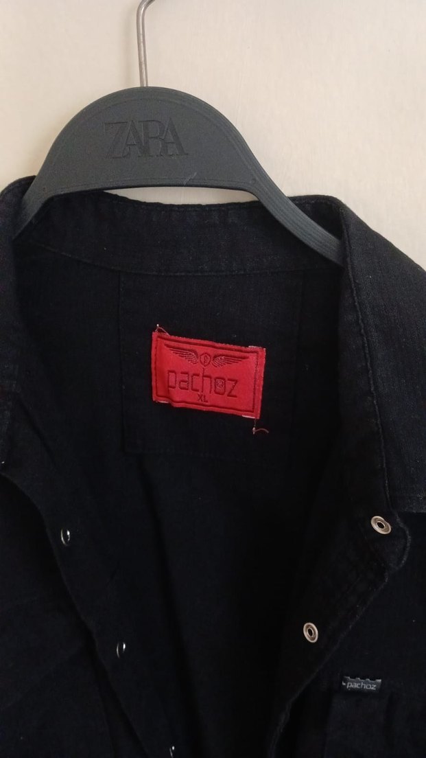 Siyah Erkek Denim Gömlek Uzun Kollu - Görsel 3