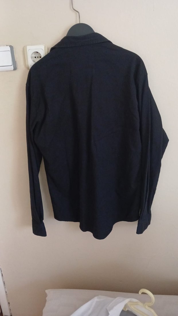 Siyah Erkek Denim Gömlek Uzun Kollu - Görsel 2