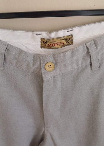 Gri Keten Erkek Pantolon - Görsel 2