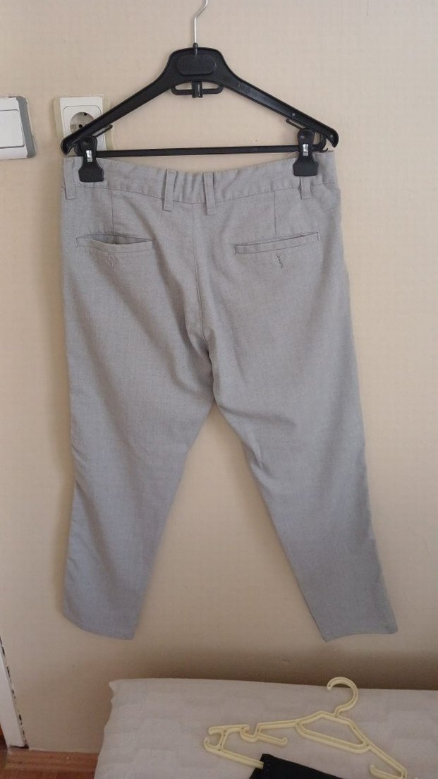 Gri Keten Erkek Pantolon - Görsel 3