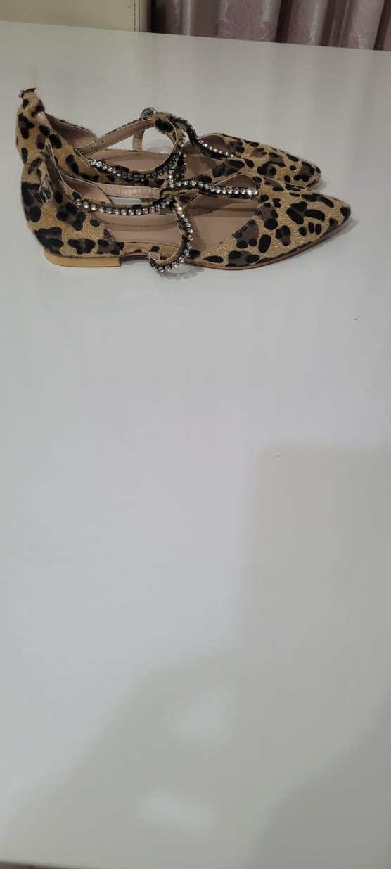 Leopar Desenli Kürklü  Kadın Ayakkabı - Görsel 2