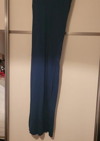 Lacivert Uzun Kollu Drapeli Kadın Elbise triko  sıtandart  beden - Görsel 2