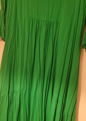 Yeşil Pilili Bohem Uzun Elbise sıtandart  beden - Görsel 2