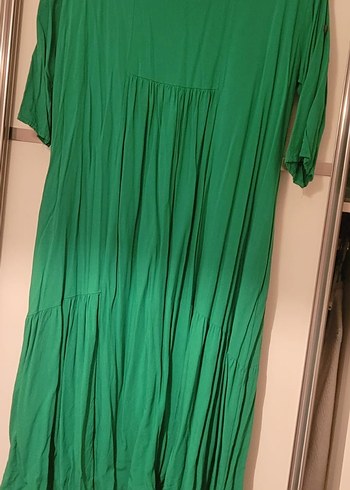 Yeşil Pilili Bohem Uzun Elbise sıtandart  beden - Görsel 3