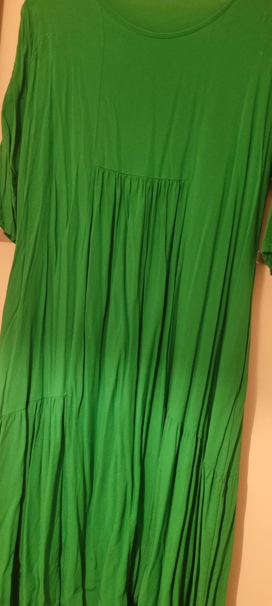 Yeşil Pilili Bohem Uzun Elbise sıtandart  beden - Görsel 2