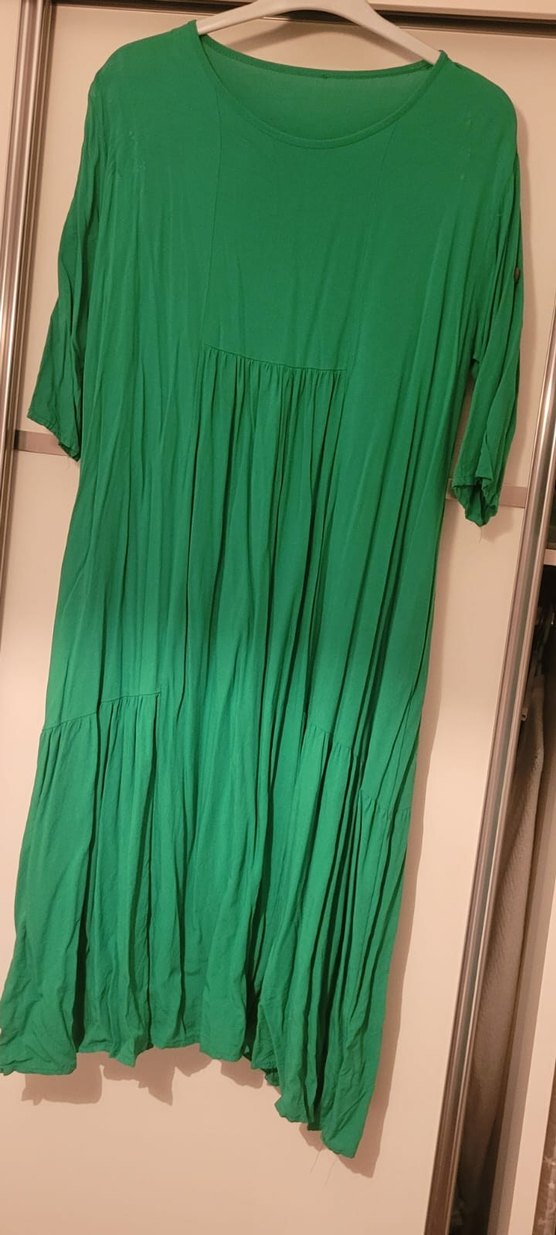 Yeşil Pilili Bohem Uzun Elbise sıtandart  beden - Görsel 3