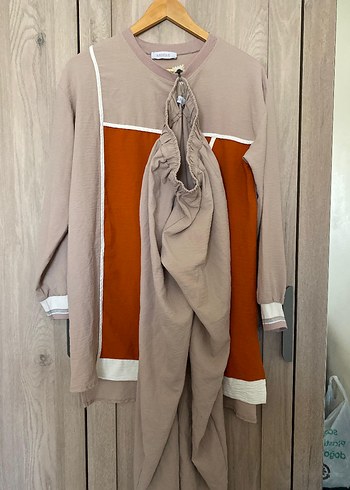 Bej Pamuklu Hamile Tişörtü, Uzun Kollu, Salaş - Görsel 6