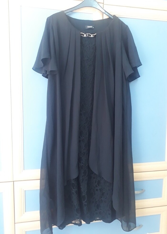 Siyah midi boy elbise  - Görsel 3