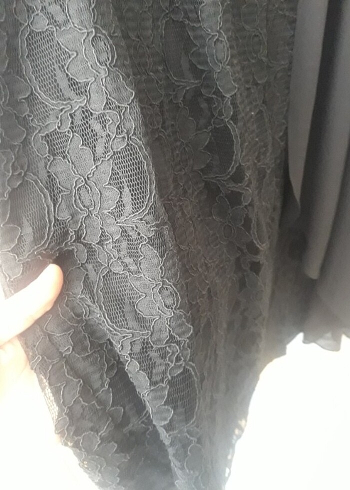 Siyah midi boy elbise  - Görsel 5