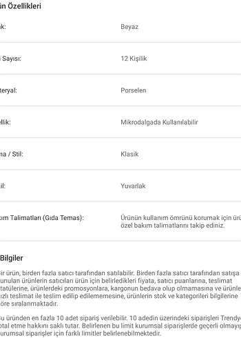 12 kişilik porselen yemek takım - Görsel 6