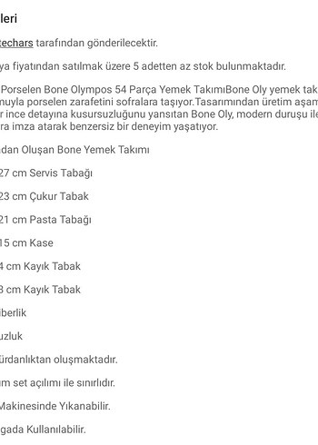 12 kişilik porselen yemek takım - Görsel 7