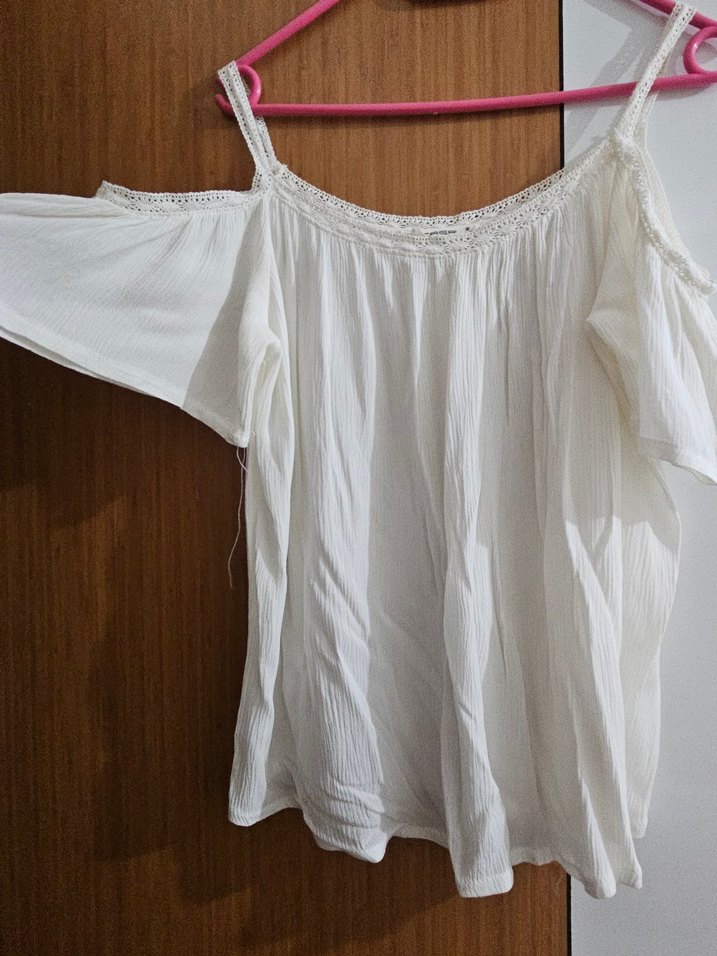 Beyaz Askılı Salaş Kadın Bluz - Görsel 2