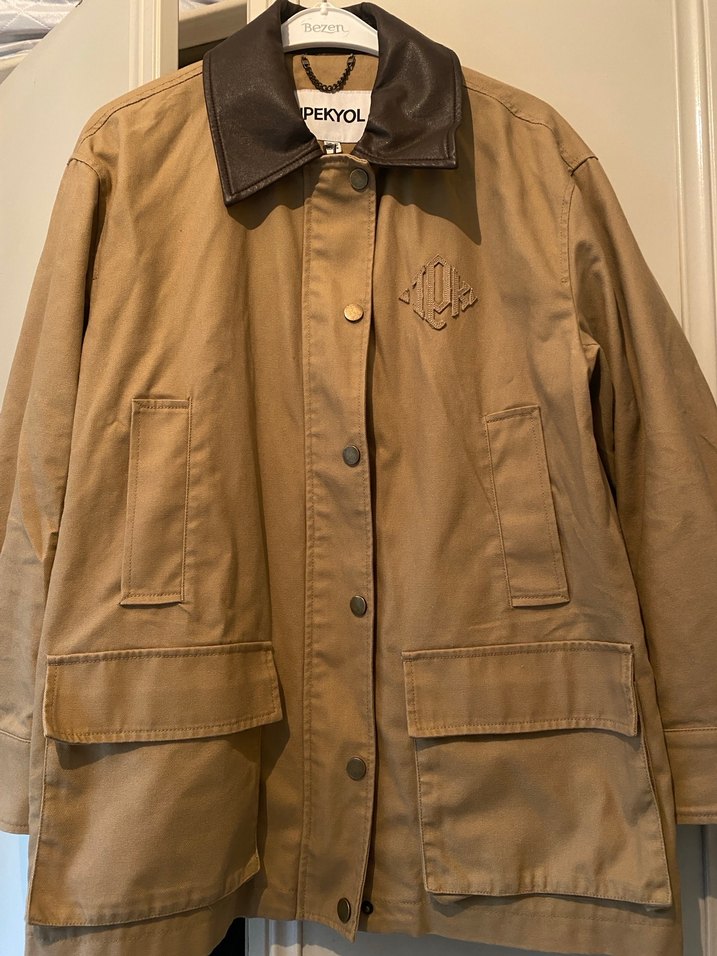 Düğmeli Camel Rengi Kadın Yün Ceket - Görsel 3