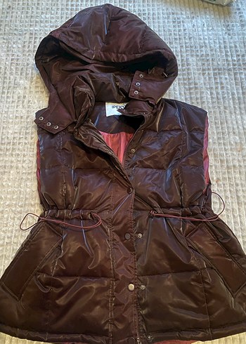 Düğmeli Kahverengi Midi Kadın Yelek - Görsel 4