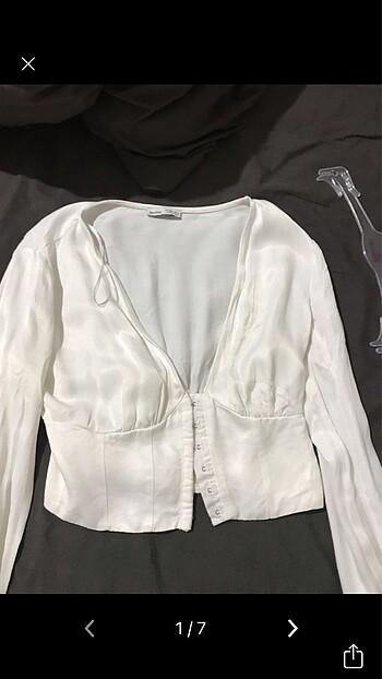 Bershka korse detay bluz saten