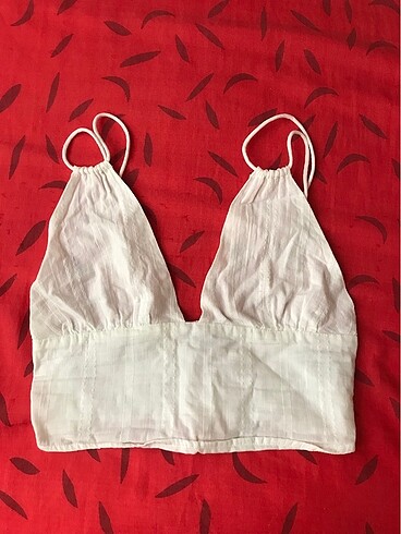Bershka keten askılı bluz