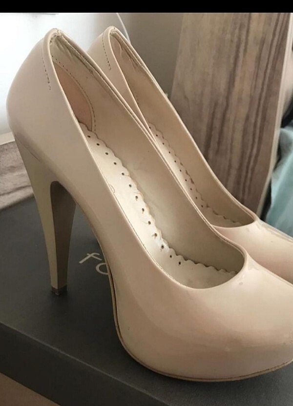 Ten rengi platform topuklu ayakkabi - Görsel 2