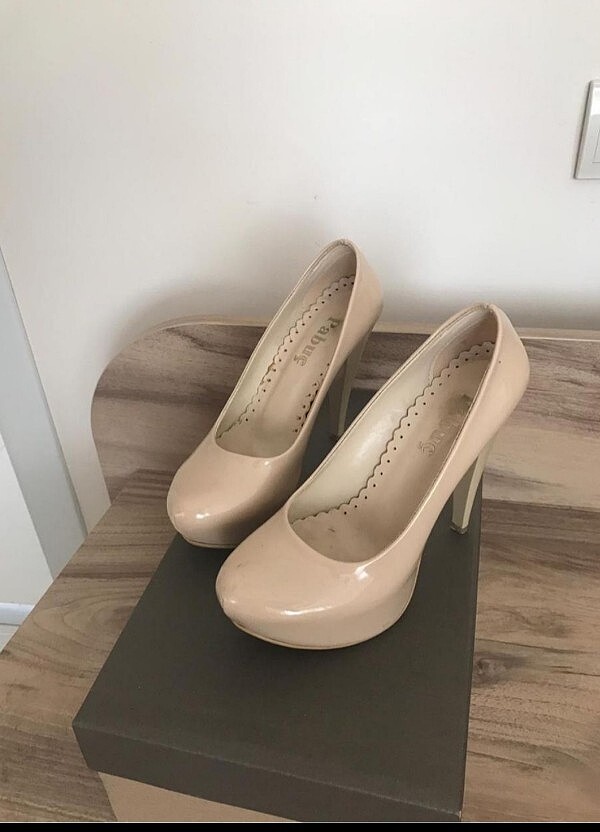 Ten rengi platform topuklu ayakkabi - Görsel 3