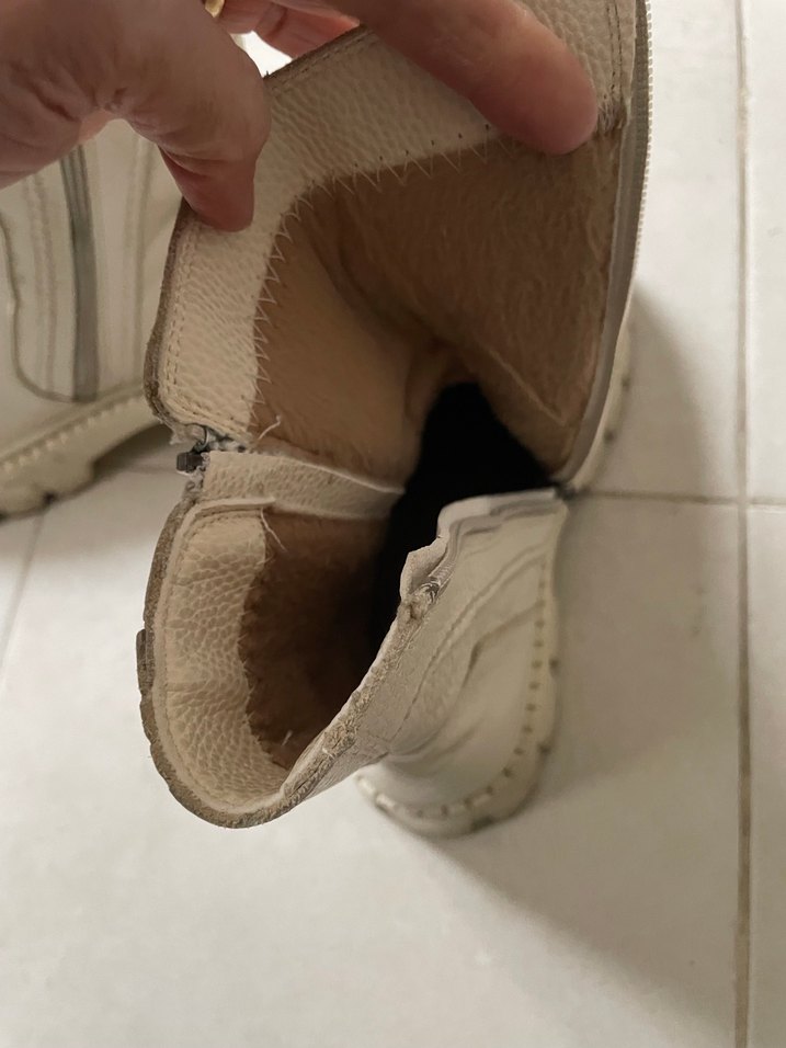 Beyaz Deri Platform Topuklu Kadın Bot - Görsel 3